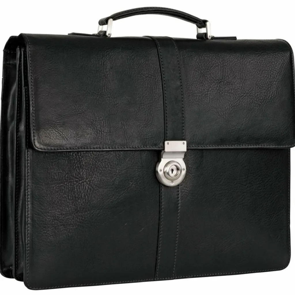 Best Leonhard Heyden Bergamo Aktentasche Leder 40 cm Laptopfach schwarz