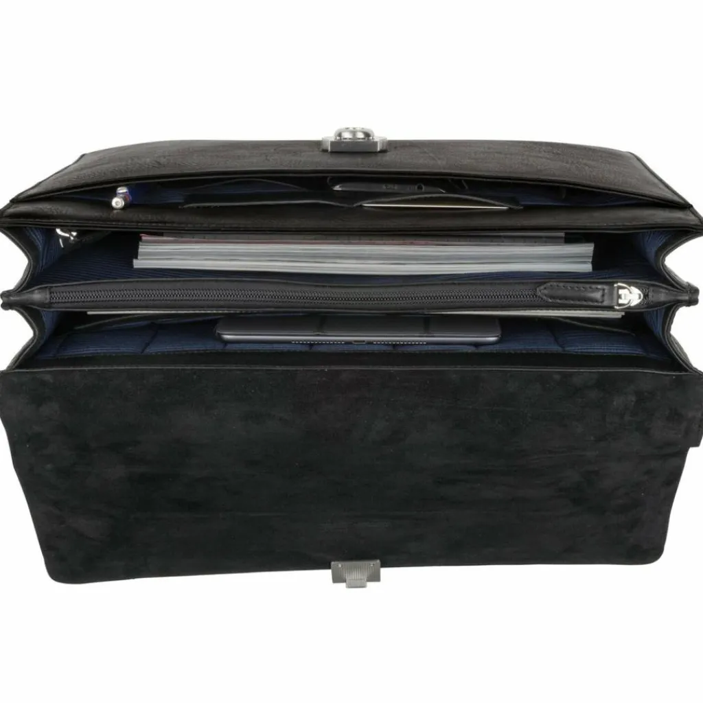 Best Leonhard Heyden Bergamo Aktentasche Leder 40 cm Laptopfach schwarz