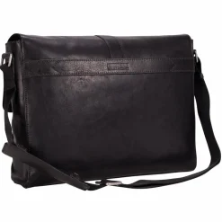 Leonhard Heyden Messenger Bags|Laptoptaschen<Bergamo Messenger Leder 38 cm Laptopfach schwarz