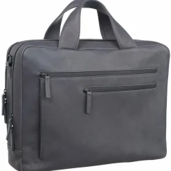Hot Leonhard Heyden Den Haag Aktentasche Leder 40 cm Laptopfach grau