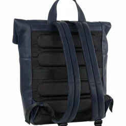 New Leonhard Heyden Den Haag Rucksack Leder 40 cm Laptopfach blau