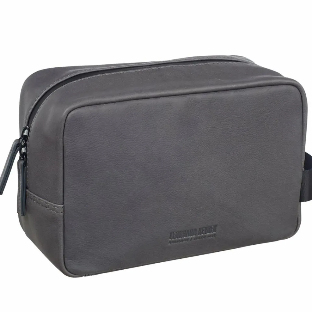 Leonhard Heyden Kulturbeutel<Den Haag Kulturbeutel Leder 23 cm grau