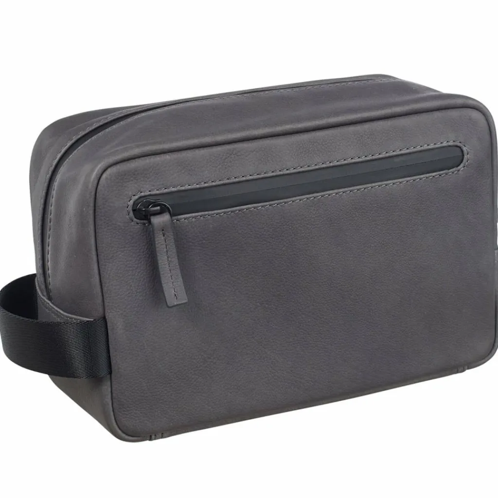 Leonhard Heyden Kulturbeutel<Den Haag Kulturbeutel Leder 23 cm grau