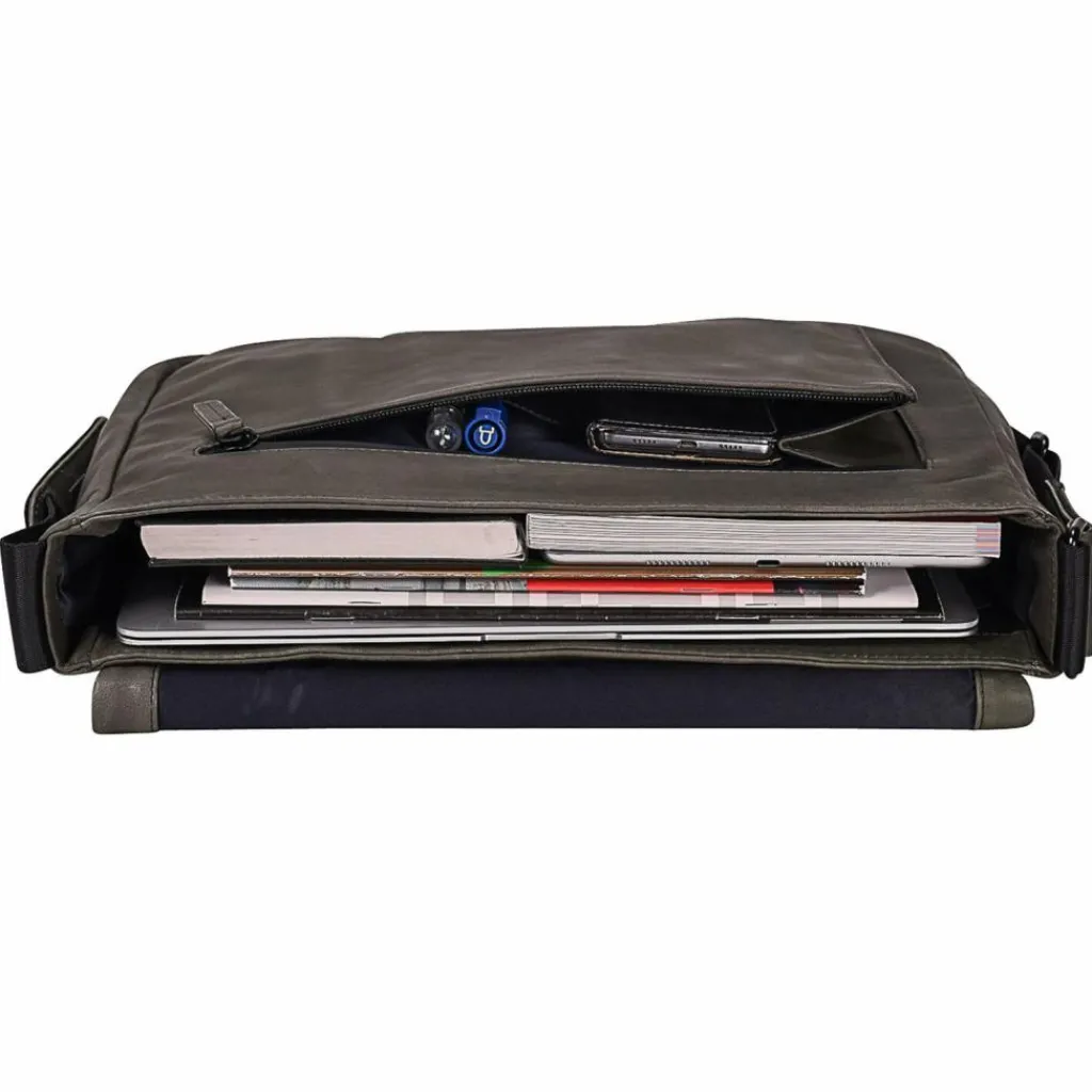 Leonhard Heyden Den Haag Messenger Leder 37 cm Laptopfach
