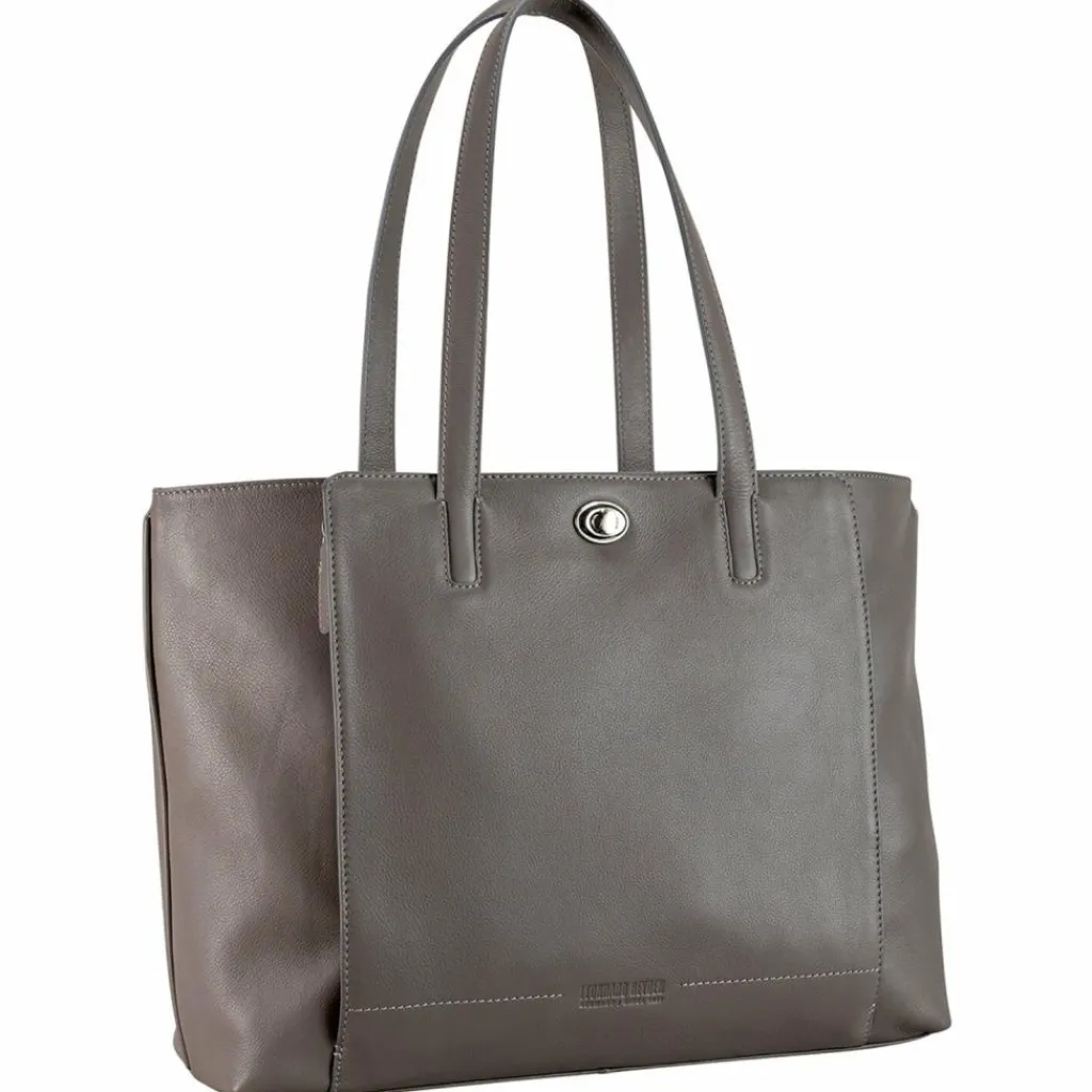 Leonhard Heyden Shopper|Schultertaschen<Nizza Shopper Tasche Leder 40 cm taupe