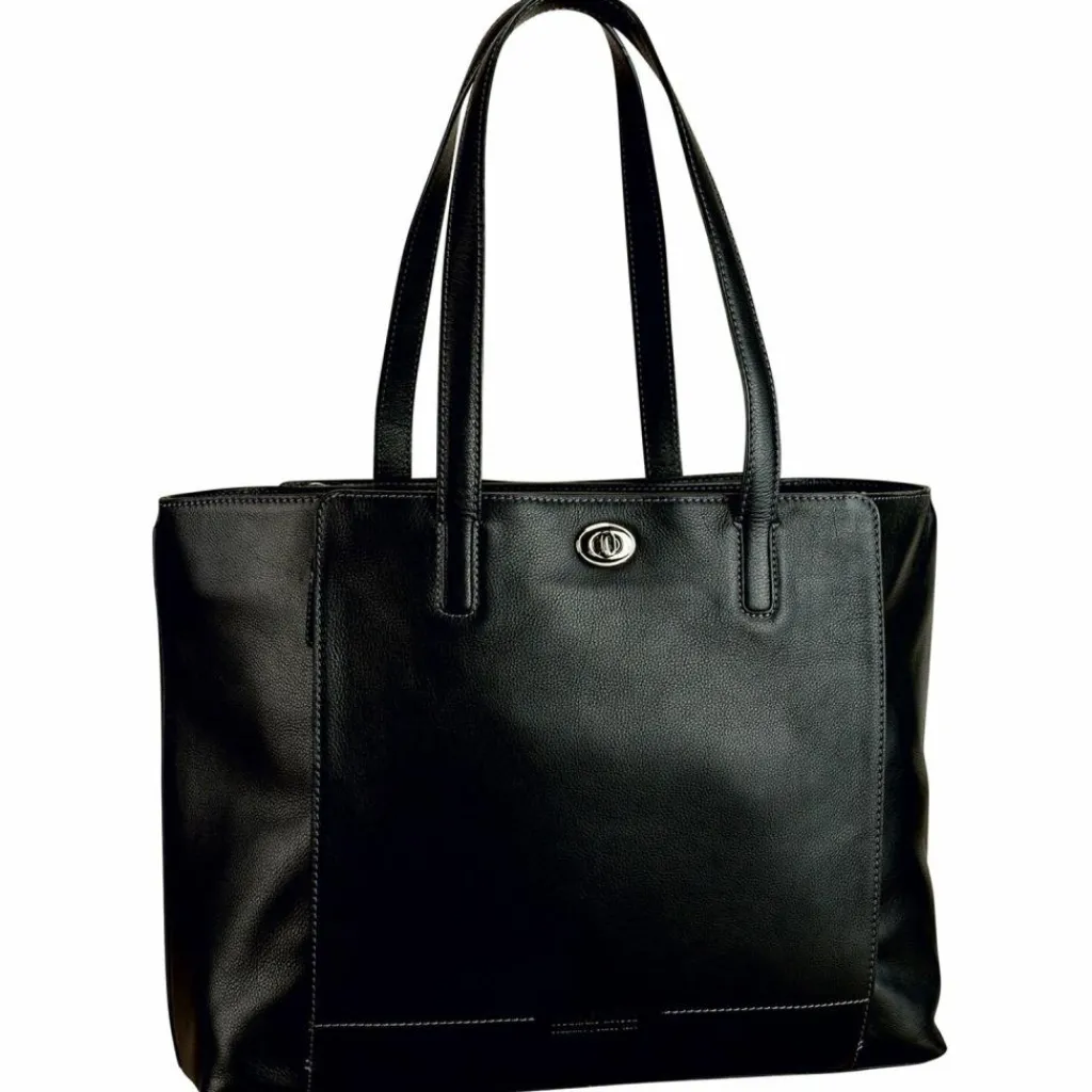 Discount Leonhard Heyden Nizza Shopper Tasche Leder 40 cm schwarz