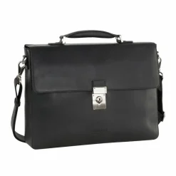 Leonhard Heyden Laptoptaschen|Aktentaschen<Ottawa Messenger RFID Leder 38 cm Laptopfach schwarz