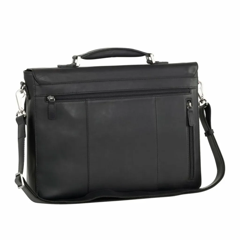 Leonhard Heyden Laptoptaschen|Aktentaschen<Ottawa Messenger RFID Leder 38 cm Laptopfach schwarz