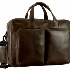 Clearance Leonhard Heyden Porto Aktentasche Leder 39 cm graubraun
