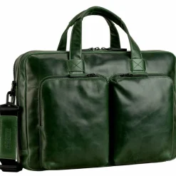 Sale Leonhard Heyden Porto Aktentasche Leder 39 cm flaschengrün