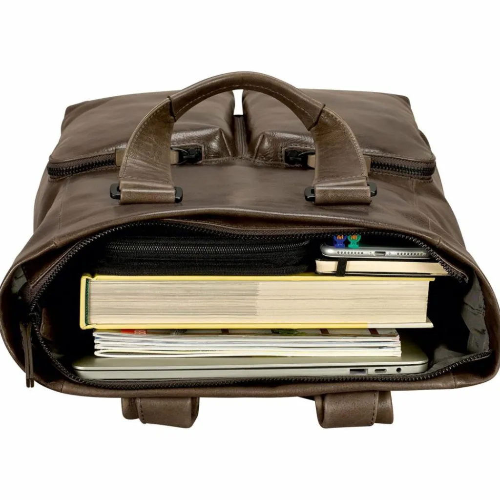 Leonhard Heyden Lederrucksäcke|Business-Rucksäcke<Porto Business-Rucksack Leder 40 cm graubraun