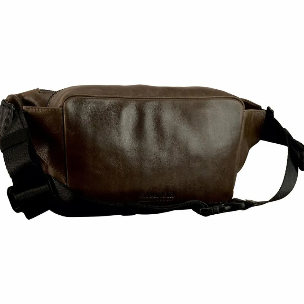 Leonhard Heyden Porto Gürteltasche Leder 28 cm graubraun