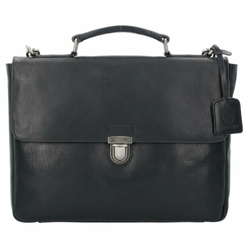 Leonhard Heyden Laptoptaschen|Aktentaschen<Roma Aktentasche Leder 37 cm Laptopfach schwarz
