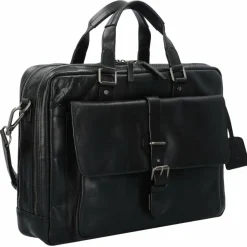 New Leonhard Heyden Roma Aktentasche Leder 40 cm Laptopfach schwarz