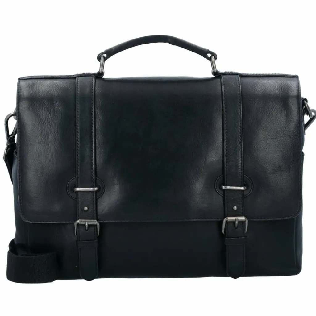 Best Leonhard Heyden Roma Aktentasche Leder 39 cm Laptopfach schwarz