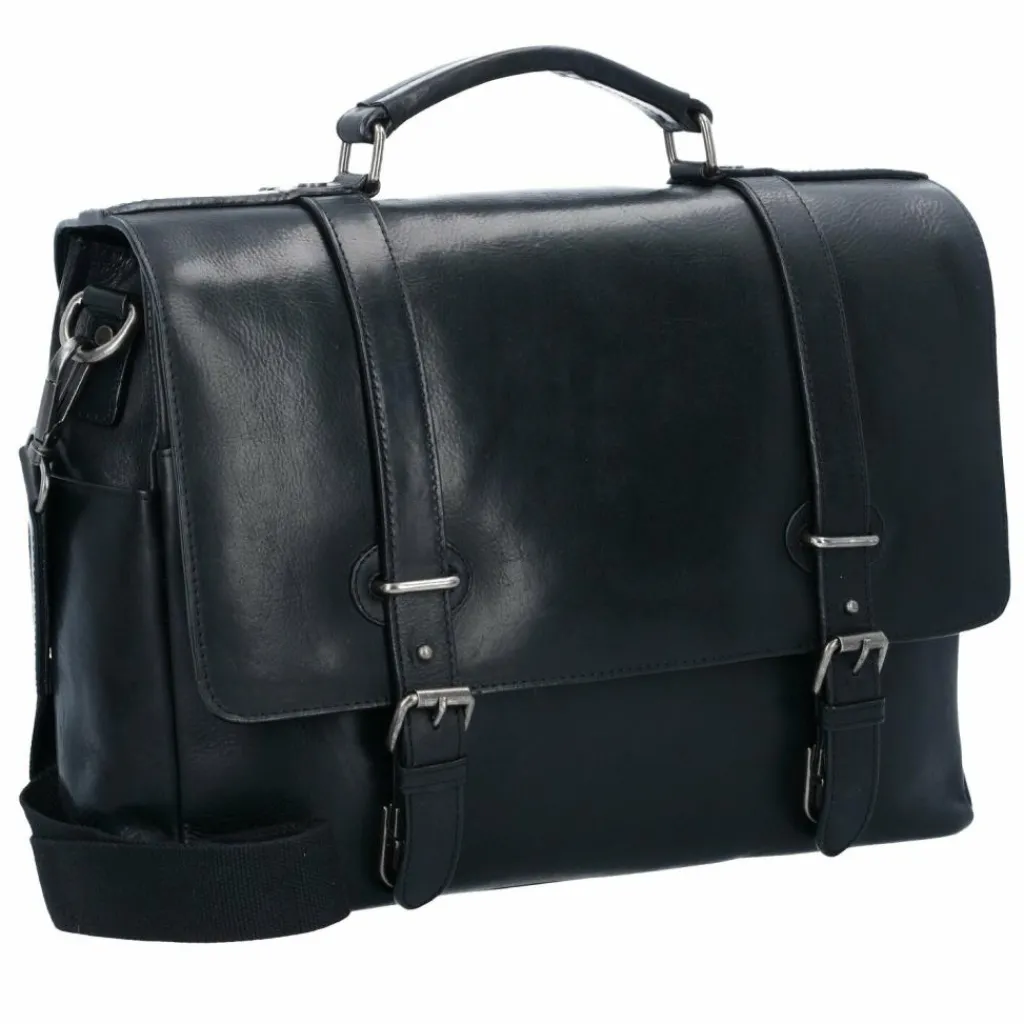 Best Leonhard Heyden Roma Aktentasche Leder 39 cm Laptopfach schwarz