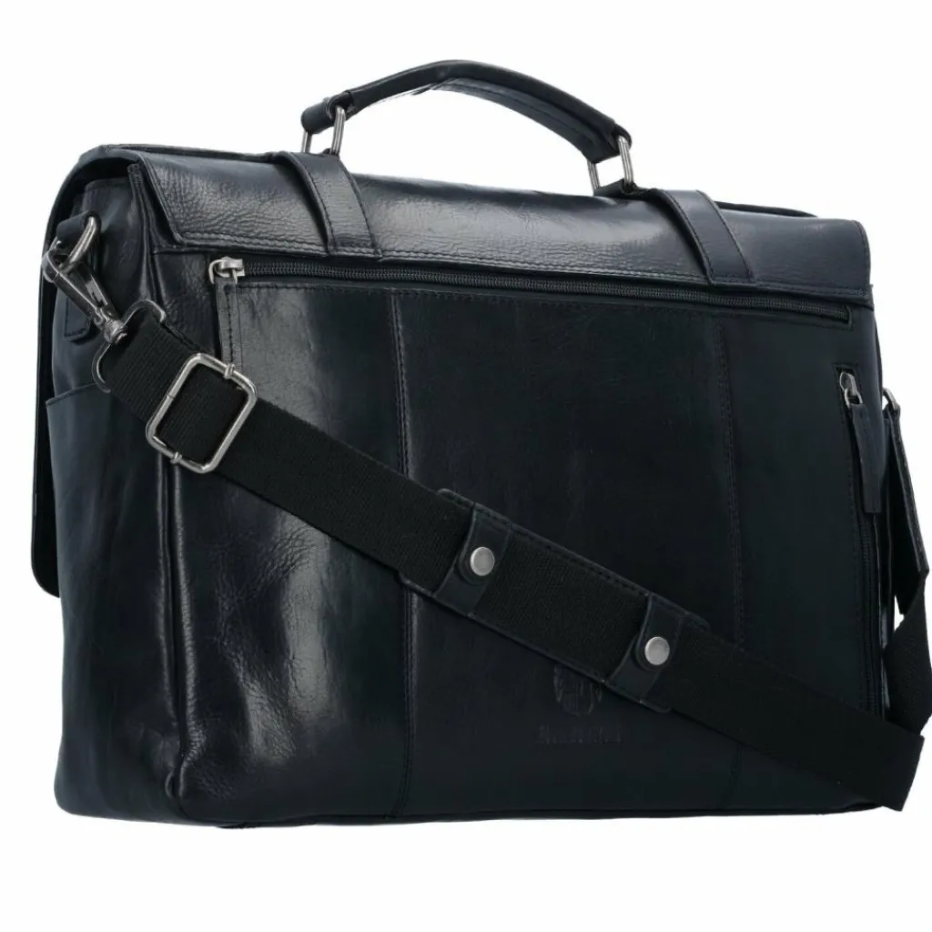 Best Leonhard Heyden Roma Aktentasche Leder 39 cm Laptopfach schwarz