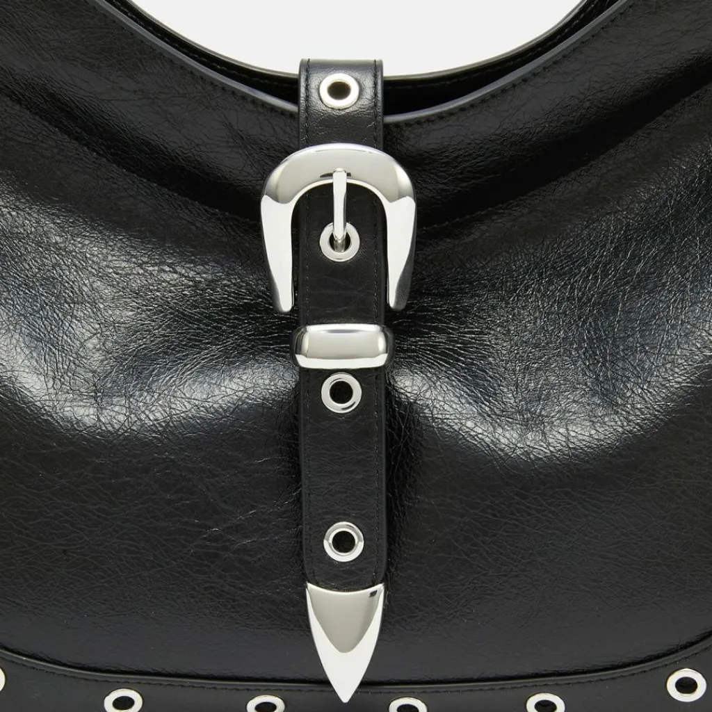 LES VISIONNAIRES Umhängetaschen<Elisa Rivet Umhängetasche Leder 40 cm black