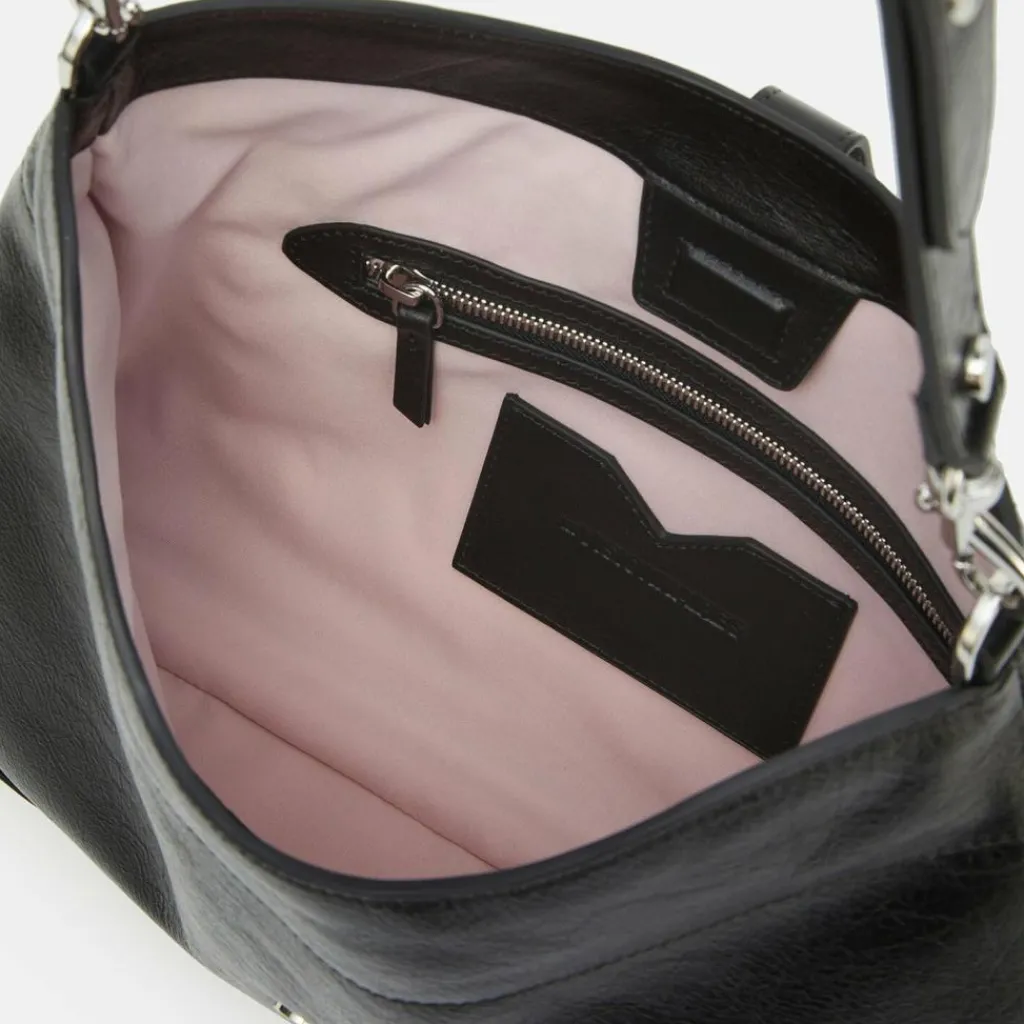 LES VISIONNAIRES Umhängetaschen<Elisa Rivet Umhängetasche Leder 40 cm black