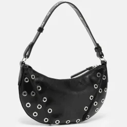 LES VISIONNAIRES Enya Mini Rivet Schultertasche Leder 27 cm