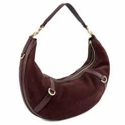 Sale LES VISIONNAIRES Enya Schultertasche Leder 46 cm vinyard red