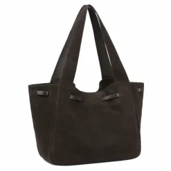 LES VISIONNAIRES Shopper|Schultertaschen<Garbriella Shopper Tasche Leder 40 cm dark brown