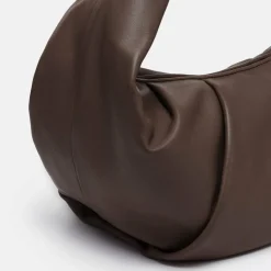 Outlet LES VISIONNAIRES Greta Essential Schultertasche Leder 43 cm chocolate