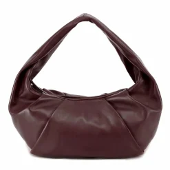 LES VISIONNAIRES Schultertaschen|Henkeltaschen<Greta Essential Schultertasche Leder 43 cm aubergine