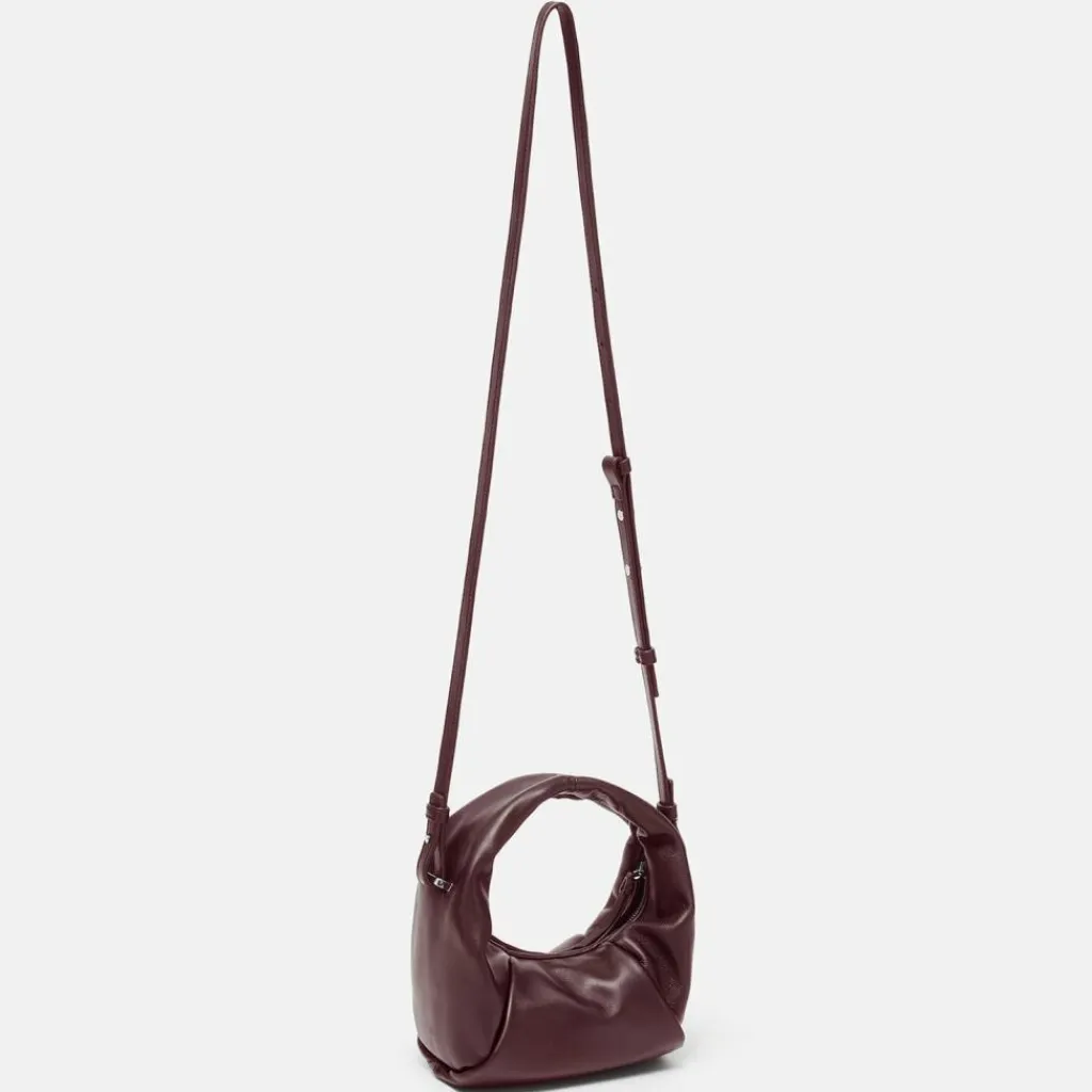 LES VISIONNAIRES Greta Mini Essential Handtasche Leder 23 cm aubergine