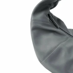 Outlet LES VISIONNAIRES Greta Schultertasche Leder 42 cm titanium grey