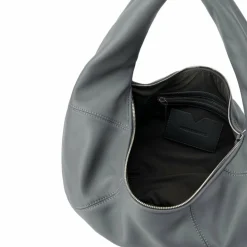 Outlet LES VISIONNAIRES Greta Schultertasche Leder 42 cm titanium grey