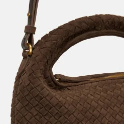 LES VISIONNAIRES Henkeltaschen<Sadie Weave Handtasche Leder 37 cm dark brown