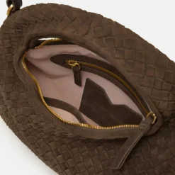 LES VISIONNAIRES Henkeltaschen<Sadie Weave Handtasche Leder 37 cm dark brown