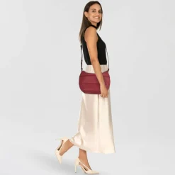 Outlet Liebeskind Edda Umhängetasche Leder 20 cm berry