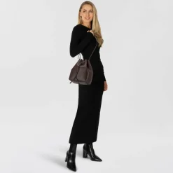 Liebeskind Beuteltaschen|Umhängetaschen<Monogram Beuteltasche Leder 40 cm burgundy