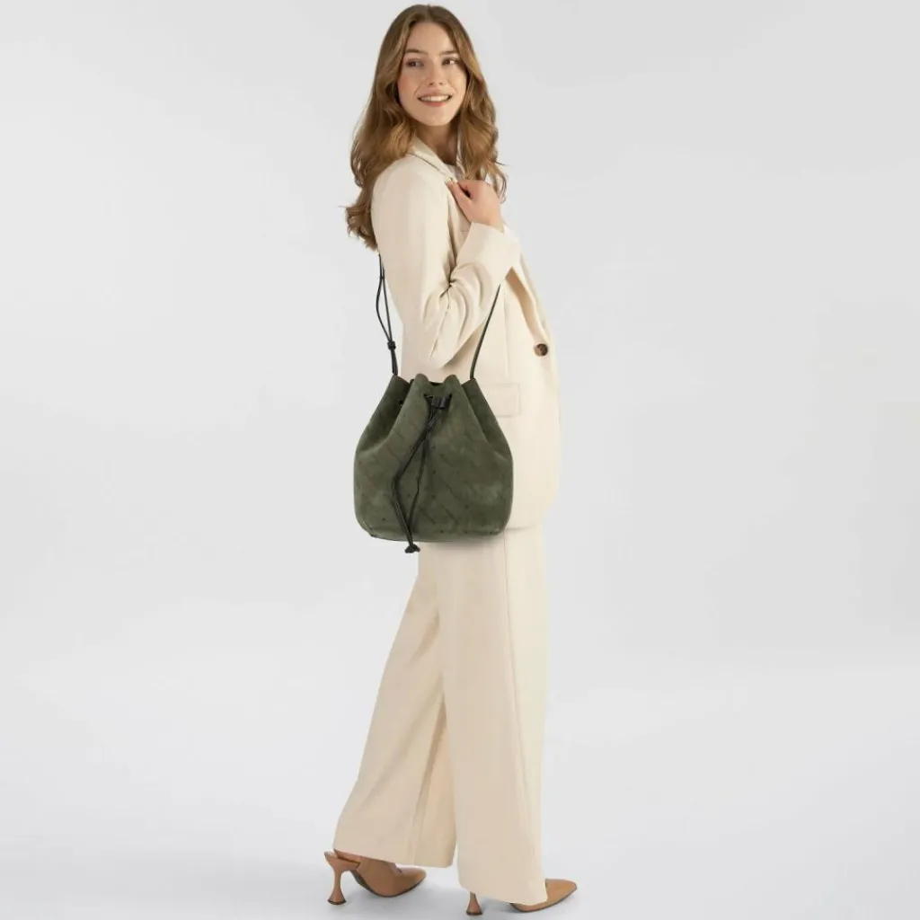 Online Liebeskind Monogram Beuteltasche Leder 35 cm forest