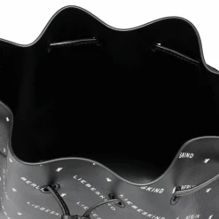 Clearance Liebeskind Monogram Beuteltasche Leder 40 cm black