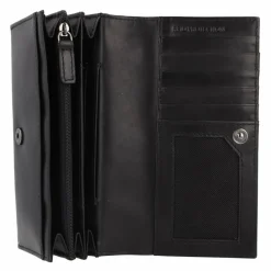 Lloyd Damengeldbörsen Querformat<Geldbörse RFID Schutz Leder 16.5 cm schwarz