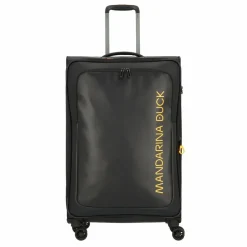 Clearance Mandarina Duck Eco Coated 4 Rollen Trolley L 78 cm mit Dehnfalte black