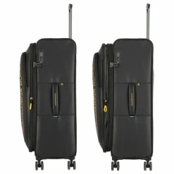 Clearance Mandarina Duck Eco Coated 4 Rollen Trolley L 78 cm mit Dehnfalte black