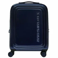 Mandarina Duck 4-Rollen Koffer|Hartgepäck<Logoduck + Metal 4 Rollen Trolley S 55 cm mit Dehnfalte blue indigo
