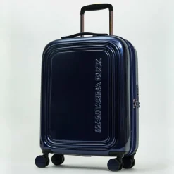Mandarina Duck 4-Rollen Koffer|Hartgepäck<Logoduck + Metal 4 Rollen Trolley S 55 cm mit Dehnfalte blue indigo