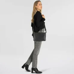 Discount Mandarina Duck Mellow Leather Umhängetasche Leder 28 cm nero