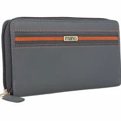 mano Damengeldbörsen Querformat<Don Leonardo Geldbörse RFID Leder 18 cm grau