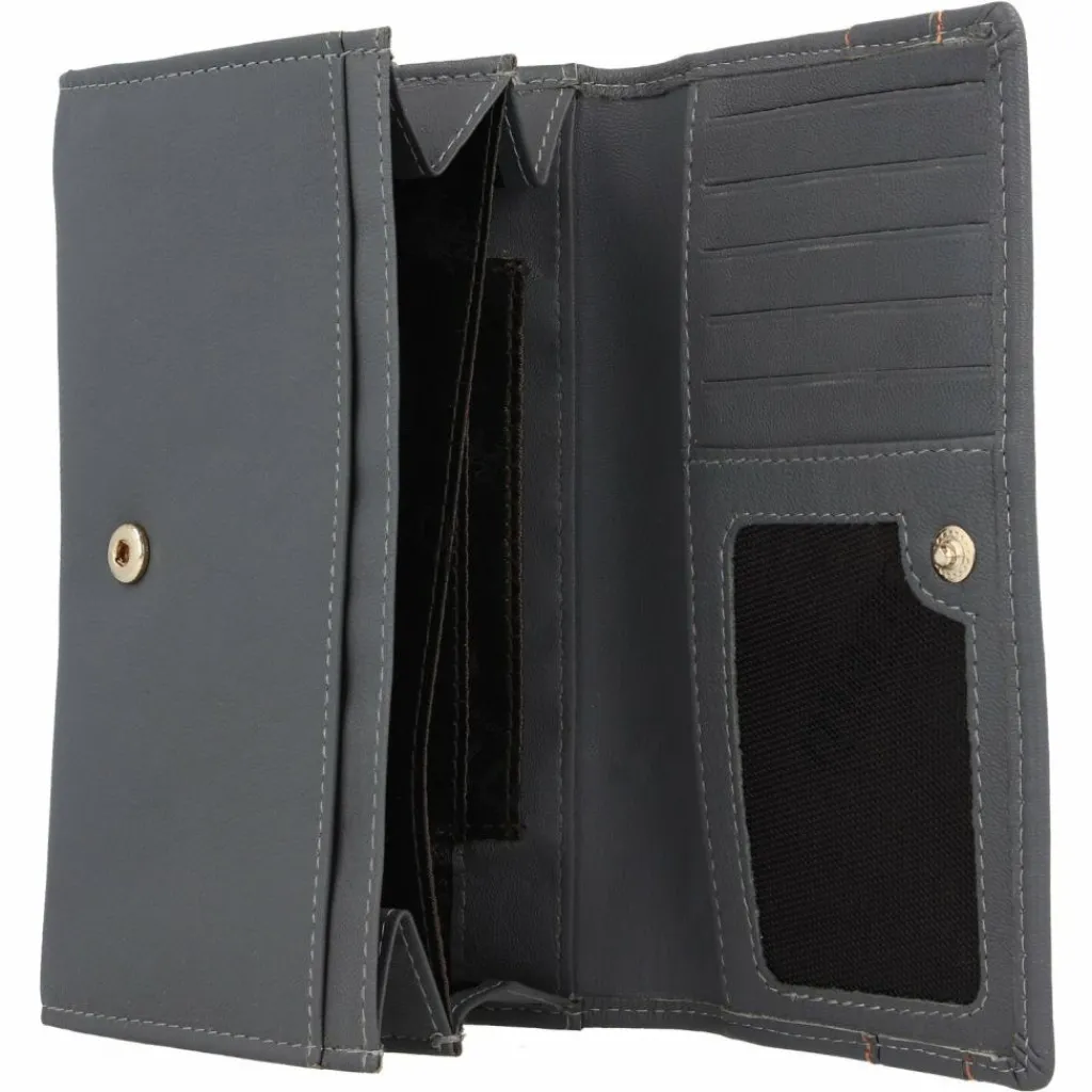 mano Damengeldbörsen Querformat<Don Leonardo Geldbörse RFID Leder 16 cm grau