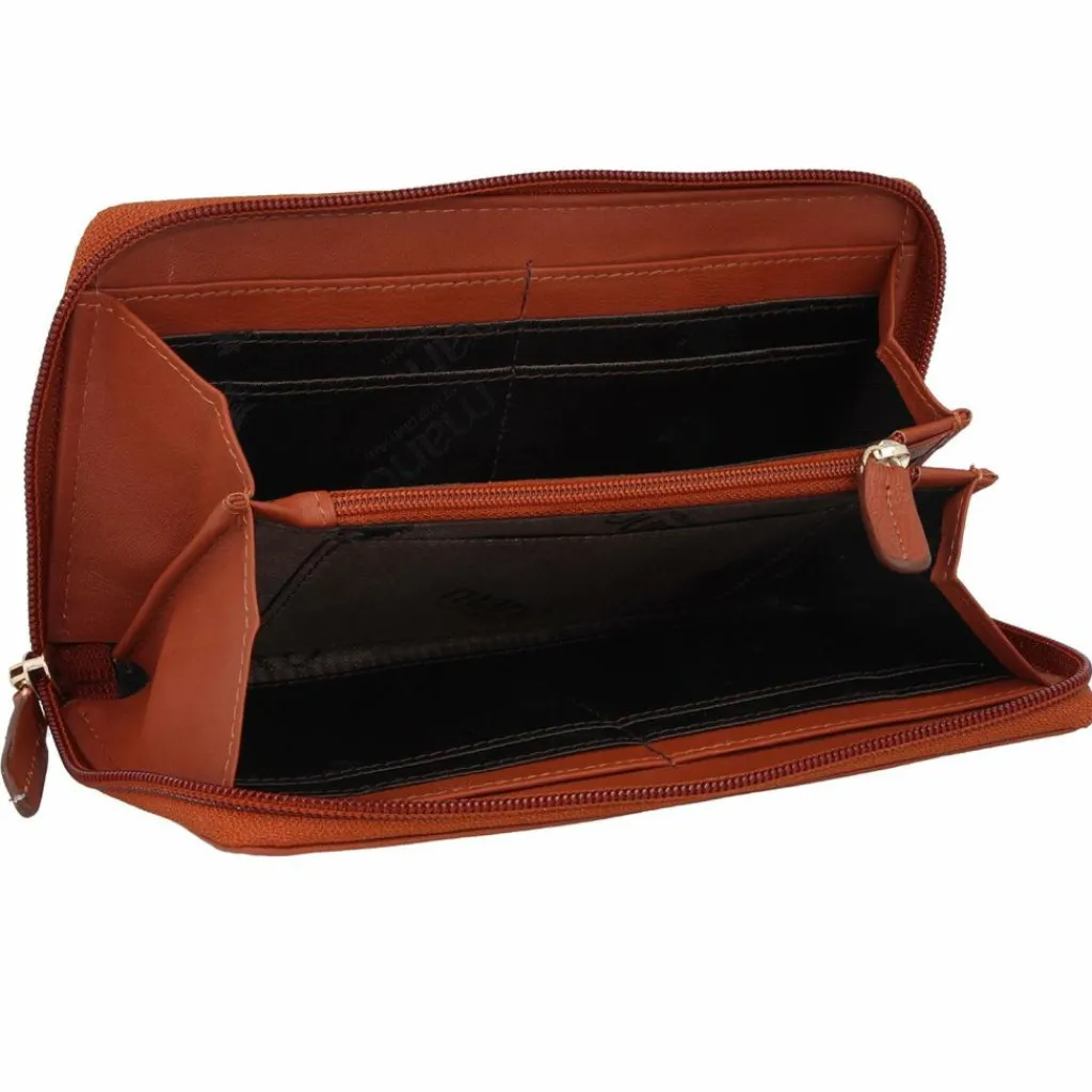 mano Damengeldbörsen Querformat<Don Leonardo Geldbörse RFID Leder 18 cm cognac