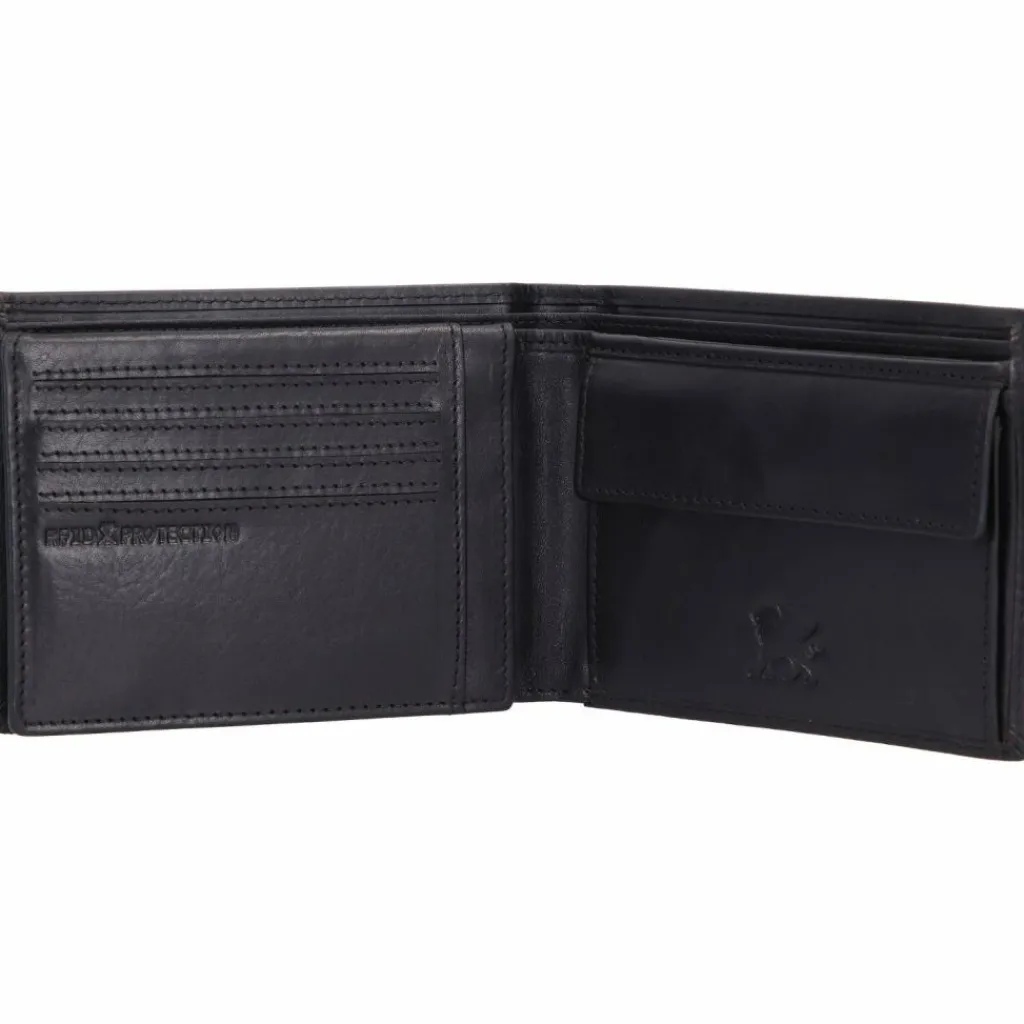 mano Herrengeldbörsen Querformat<Don Marco Geldbörse RFID Leder 12 cm schwarz