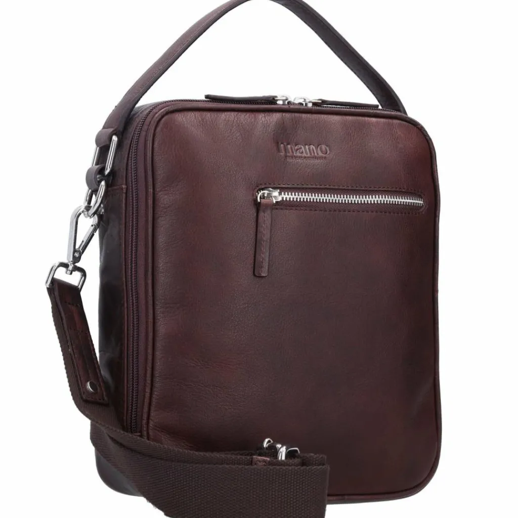 mano Henkeltaschen<Don Pietro Handtasche Leder 25 cm dunkelbraun