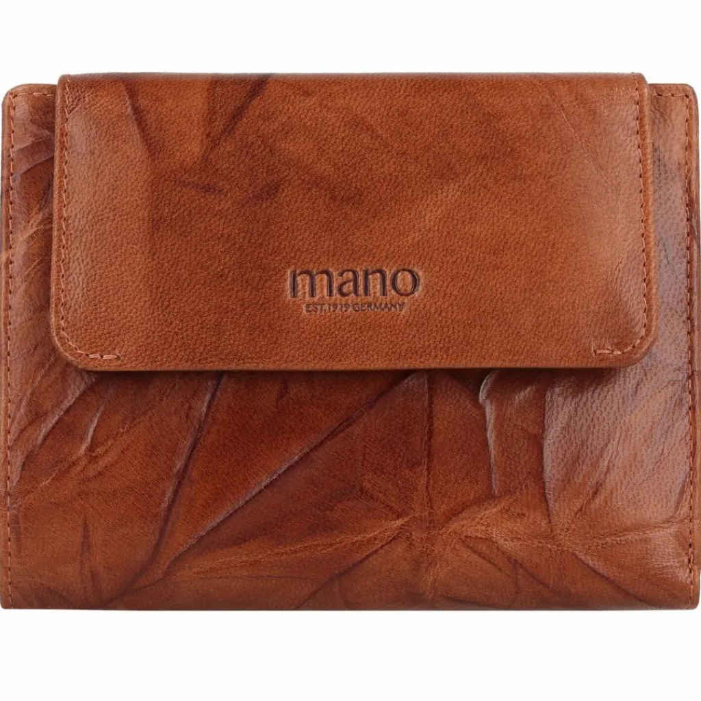 Outlet mano Donna Aurona Geldbörse RFID Leder 14 cm cognac