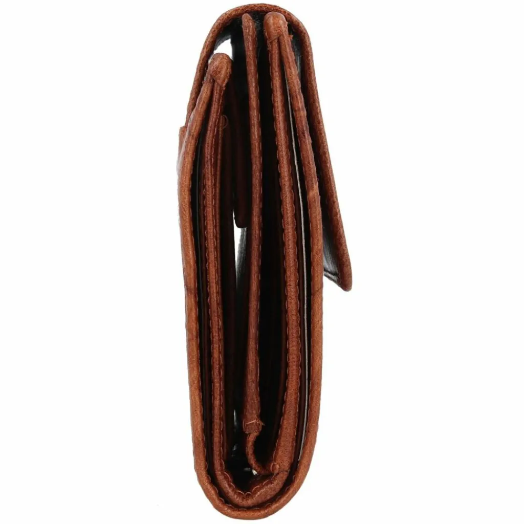 Outlet mano Donna Aurona Geldbörse RFID Leder 14 cm cognac